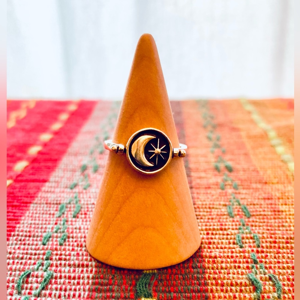 ❤️Reversible Sun Moon Ring sz 7.5 Sterling Silver EUC